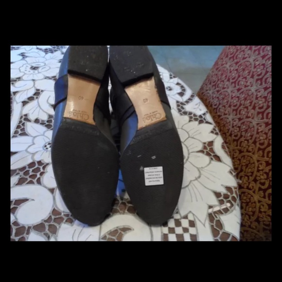 Chloe Gray Leather Ankle Boots Size 40 - Picture 8 of 9